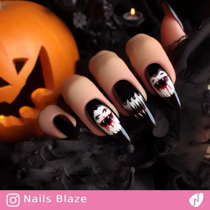 Vampire Fangs Nails | Halloween - NB781